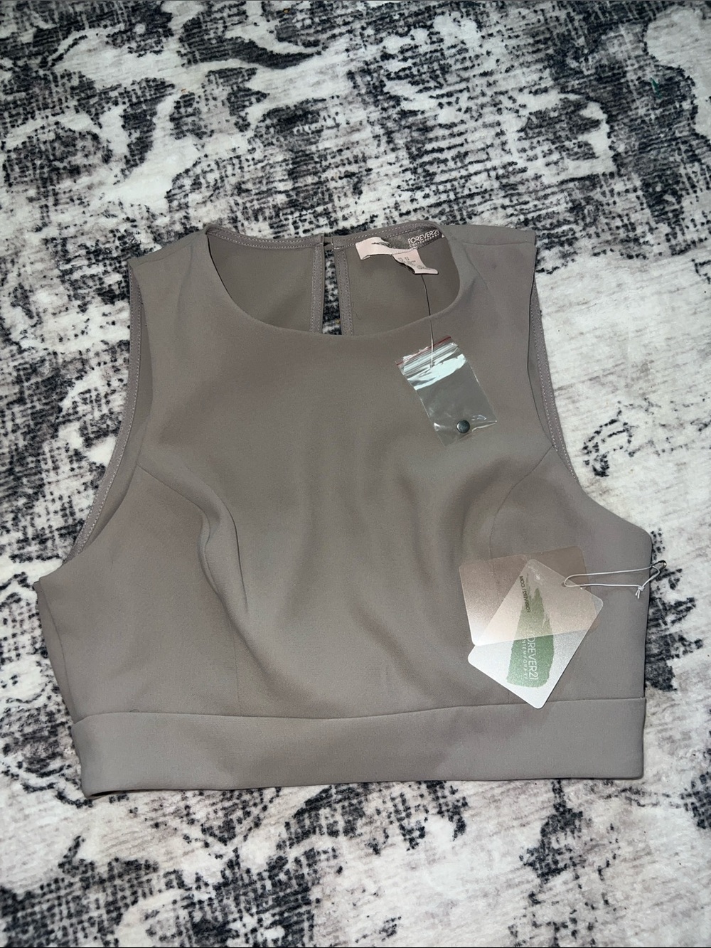Forever 21 Taupe Sleeveless Crop Top
